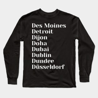 City Names starting with D, Mug, Pin, Tote, Long Sleeve T-Shirt